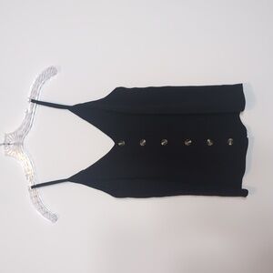 New Look Black V Neck Tank Top Shirt